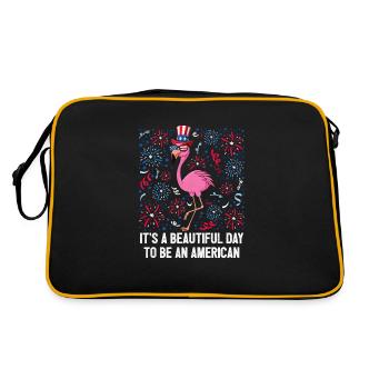 4th Of July It's A Beautiful Day To Be An - Retro Tasche - Schwarz/Gold - Hinten