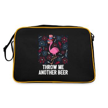 4th Of July Throw Me Another Beer American Flag - Retro Bag - black/gold - Back