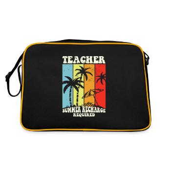 Last Day Of School Teacher Summer Recharge - Retro Bag - black/gold - Back