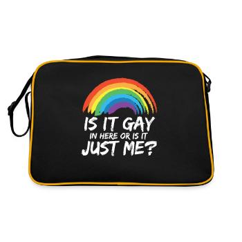 Proud LGBTQ Ally Is It Gay Here Gay Pride Parade - Retro Tasche - Schwarz/Gold - Hinten