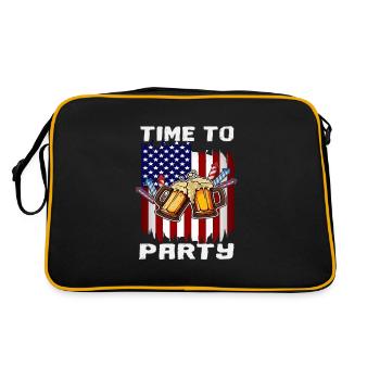 4th Of July Time To Party American Flag USA Day - Retro Bag - black/gold - Back
