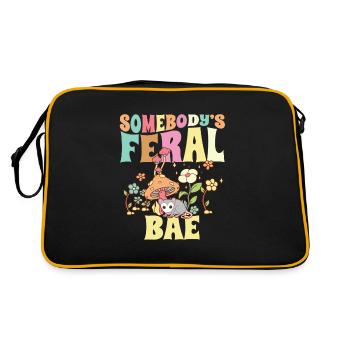 Somebody's Feral Bae Opossum Boyfriend Girlfriend - Retro Bag - black/gold - Back