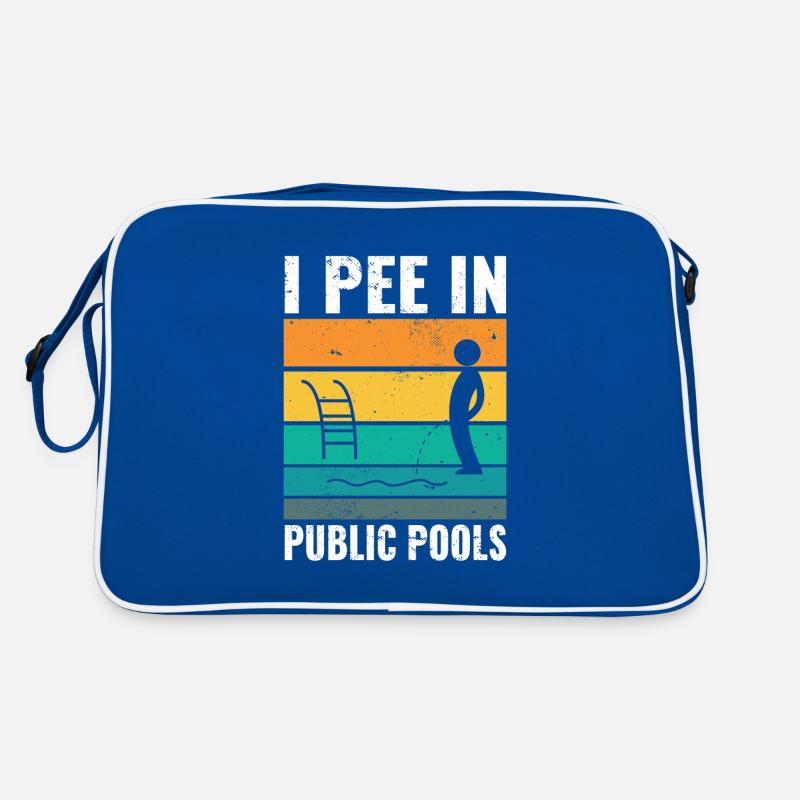 I Pee In Pools Funny Peeing In Pools Humor Retro Tasche