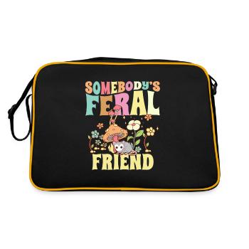 Somebody's Feral Friend Wild Bestie Opossum - Retro Bag - black/gold - Back