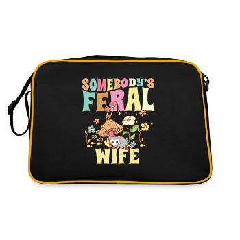 Somebody's Feral Wife Wild Family Groovy Mushroom - Retro Bag - black/gold - Back