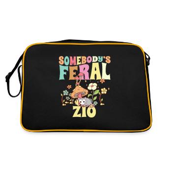 Somebody's Feral Zio Italian Uncle Wild Family - Retro Tasche - Schwarz/Gold - Hinten