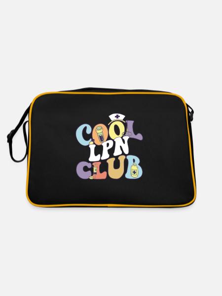 Cool Lpn Club Registered Nurse Medical - Retro Tasche - Schwarz/Gold - Hinten