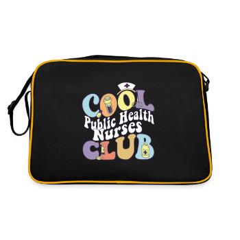 Cool Public Health Nurses Club RN Nurse - Retro Tasche - Schwarz/Gold - Hinten