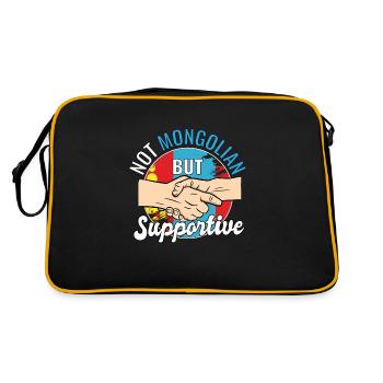 Not Mongolian But Supportive Country Traveler - Retro Bag - black/gold - Back