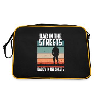 Papa dans la rue Blagues drôles de papa pour la fête des pères - Sac Retro - noir/or - Dos