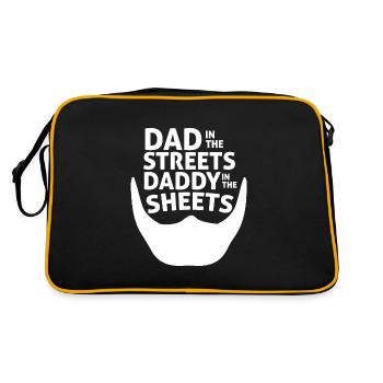 Dad In The Streets Dad In The Sheets Funny - Retro Tasche - Schwarz/Gold - Hinten