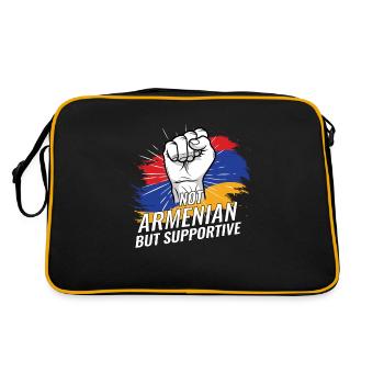 Pas arménien mais favorable Arménie pays drapeau - Sac Retro - noir/or - Dos