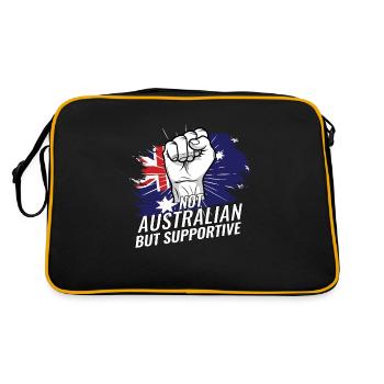 Pas australien mais favorable au drapeau australien - Sac Retro - noir/or - Dos