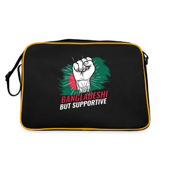 Pas bangladais mais un drapeau bangladais favorable - Sac Retro - noir/or - Dos