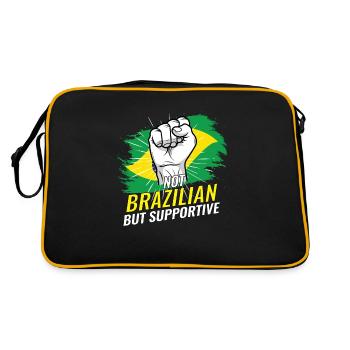 Pas brésilien mais favorable au Brésil Pays du drapeau - Sac Retro - noir/or - Dos