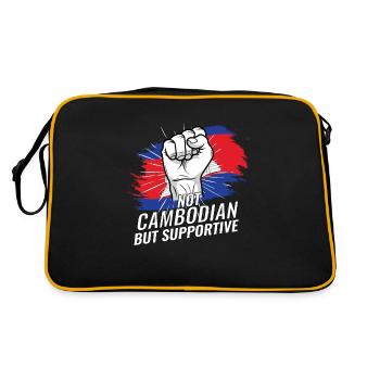 Not Cambodian But Supportive Cambodia Flag - Retro Bag - black/gold - Back