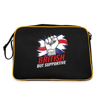 Not British But Supoortive Britain Flag Country - Retro Bag - black/gold - Back