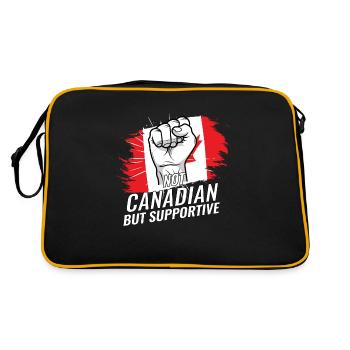 Pas canadien, mais favorable au pays du drapeau du Canada - Sac Retro - noir/or - Dos
