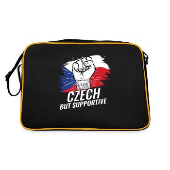 Pas tchèque mais favorable au drapeau de la République tchèque - Sac Retro - noir/or - Dos