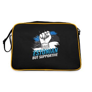 Pas estonien mais favorable Estonie Pays du drapeau - Sac Retro - noir/or - Dos