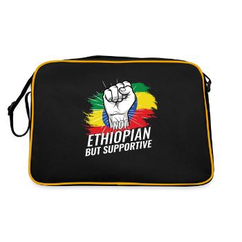 Pas éthiopien mais favorable au drapeau éthiopien - Sac Retro - noir/or - Dos