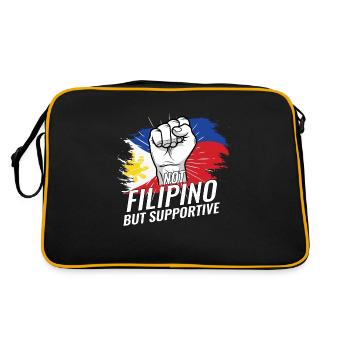 Pas philippin mais favorable au drapeau philippin - Sac Retro - noir/or - Dos