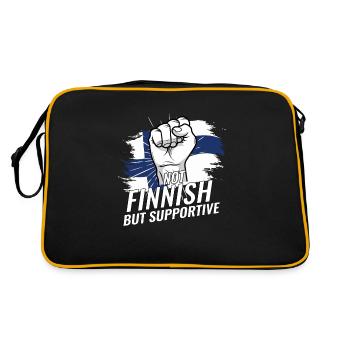 Pas finlandais mais favorable à la Finlande Pays du drapeau - Sac Retro - noir/or - Dos