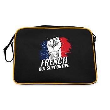 Pas français mais favorable à la France Pays du drapeau - Sac Retro - noir/or - Dos