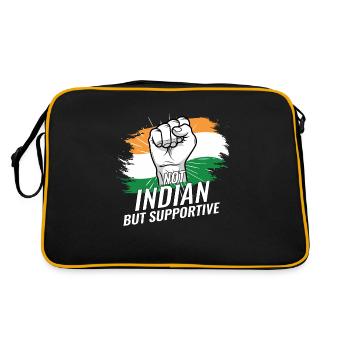 Pas indien mais pays de drapeau indien favorable - Sac Retro - noir/or - Dos