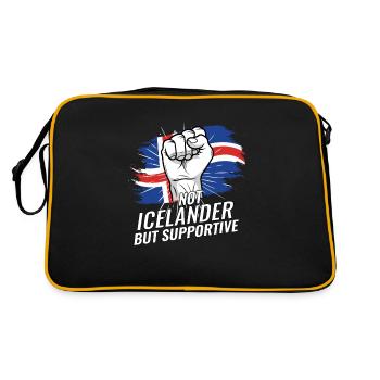 Not Icelander But Supportive Iceland Flag Country - Retro Tasche - Schwarz/Gold - Hinten