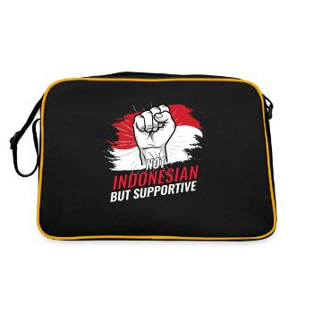 Pas indonésien mais un drapeau indonésien de soutien - Sac Retro - noir/or - Dos