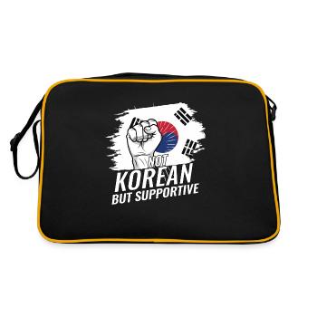 Pas coréen mais favorable au drapeau coréen - Sac Retro - noir/or - Dos