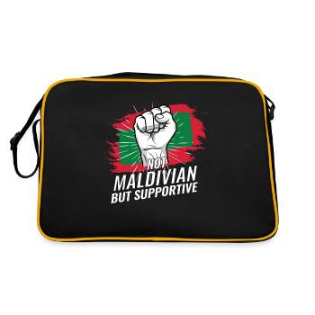 Pas maldivien mais favorable au drapeau des Maldives - Sac Retro - noir/or - Dos