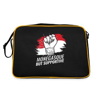 Not Monegasque But Supportive Monaco Flag Country - Retro Bag - black/gold - Back