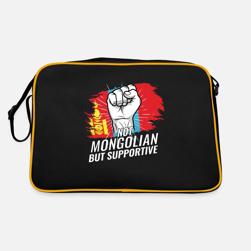Pas mongol mais soutien au drapeau mongol Sac Retro