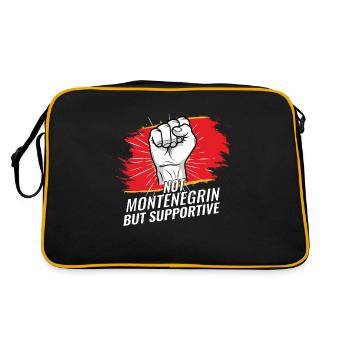 Not Montenegrin But Supportive Montenegro Flag - Retro Bag - black/gold - Back