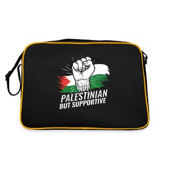 Pas palestinien mais un drapeau palestinien de soutien - Sac Retro - noir/or - Dos