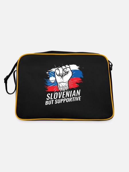 Pas slovène mais favorable au drapeau slovène - Sac Retro - noir/or - Dos