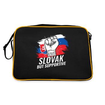 Pas slovaque mais favorable Slovaquie Pays du drapeau - Sac Retro - noir/or - Dos