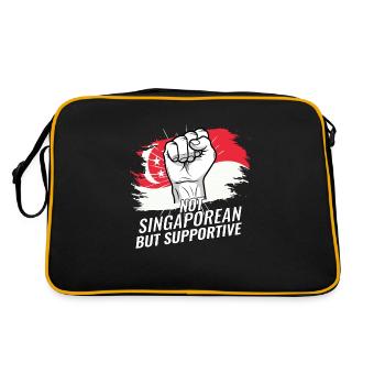 Pas Singapourien mais favorable au drapeau de Singapour - Sac Retro - noir/or - Dos