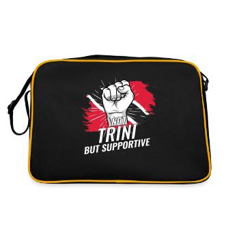 Pas Trini mais un pays de soutien à Trinidad Flag - Sac Retro - noir/or - Dos