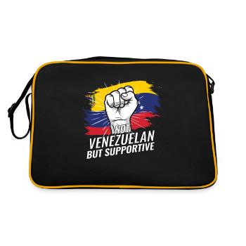 Pas vénézuélien mais favorable au drapeau vénézuélien - Sac Retro - noir/or - Dos