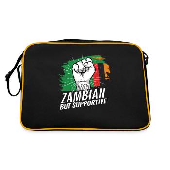 Pas zambien, mais favorable à la Zambie Pays du drapeau - Sac Retro - noir/or - Dos