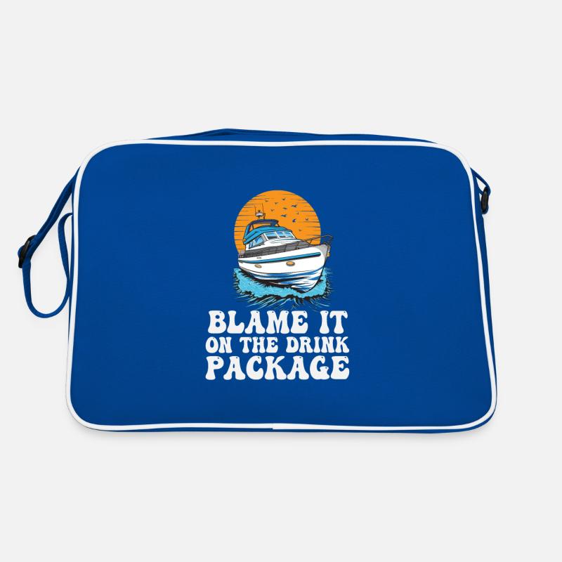 Blame It On The Drink Package Funny Motorboating Retro Tasche