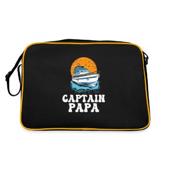 Captain Papa Pontoon King Motorboat Owner - Retro Bag - black/gold - Back
