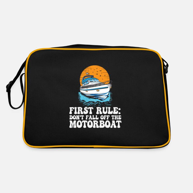 Funny Boat Captain First Rule Don't Fall Of The Retro Tasche
