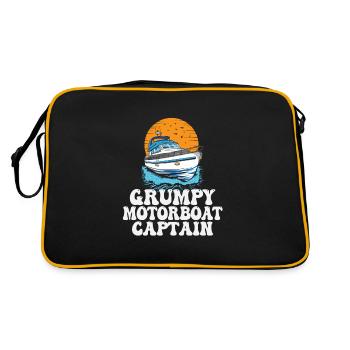 Grumpy Motorboat Captain Pontoon Boat Owner - Retro Bag - black/gold - Back