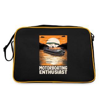 Pontoon Boat Captain Motorboating Enthusiast - Retro Bag - black/gold - Back