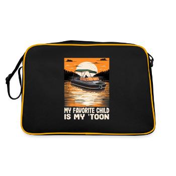 Mon enfant préféré est mon toon funny ponton - Sac Retro - noir/or - Dos