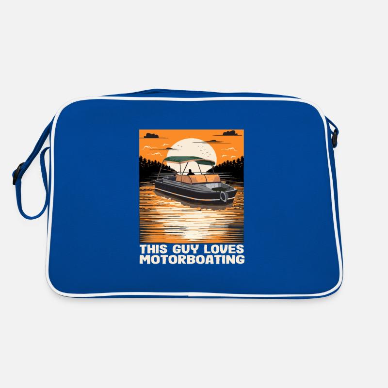 Ce gars aime le ponton à moteur roi drôle Sac Retro